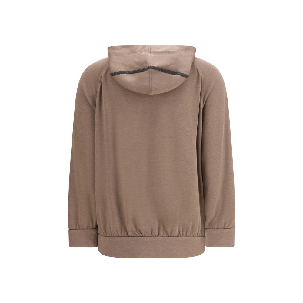 Brunello Cucinelli Brown Silk Sweatshirt