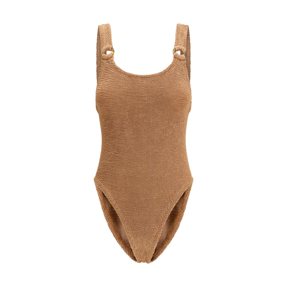 Hunza G Brown Polyamide One-Piece Swimsuit