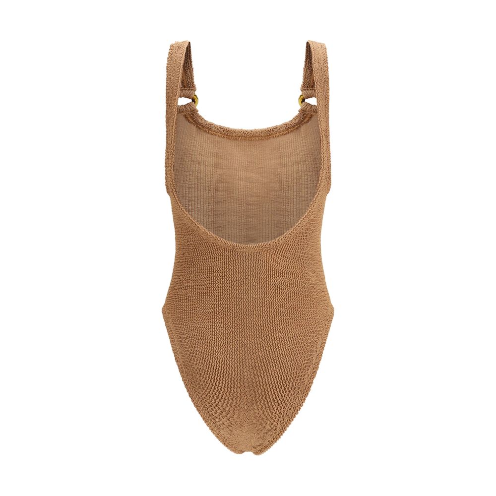 Hunza G Brown Polyamide One-Piece Swimsuit