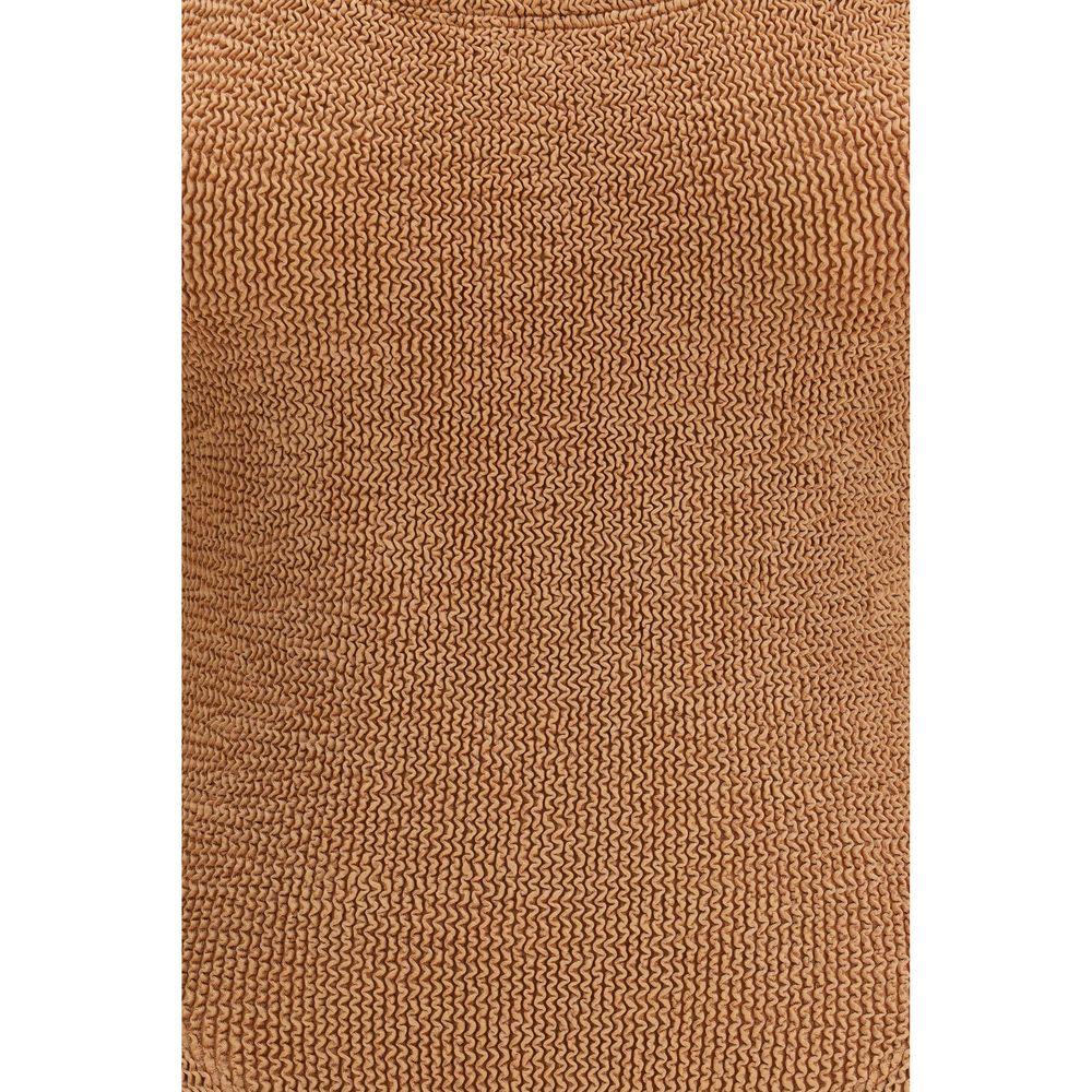 Hunza G Brown Polyamide One-Piece Swimsuit