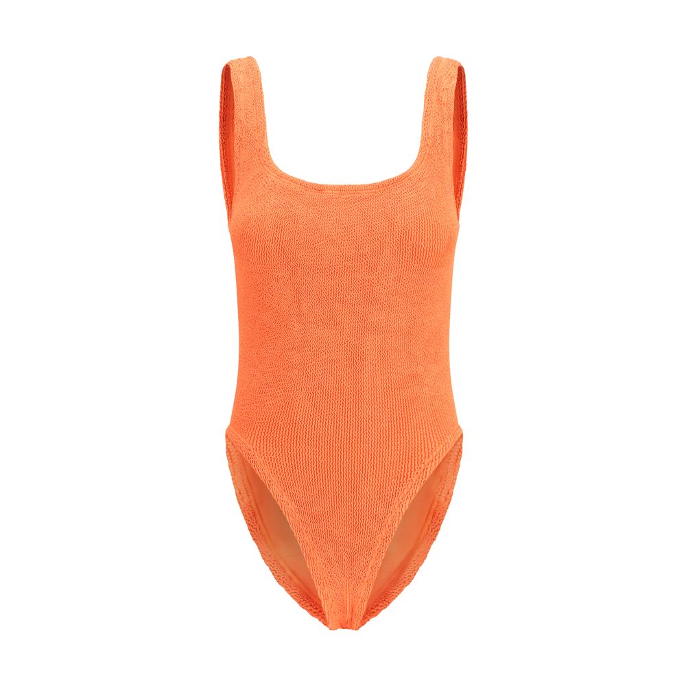 Hunza G Orange Polyester One-Piece Swimsuit