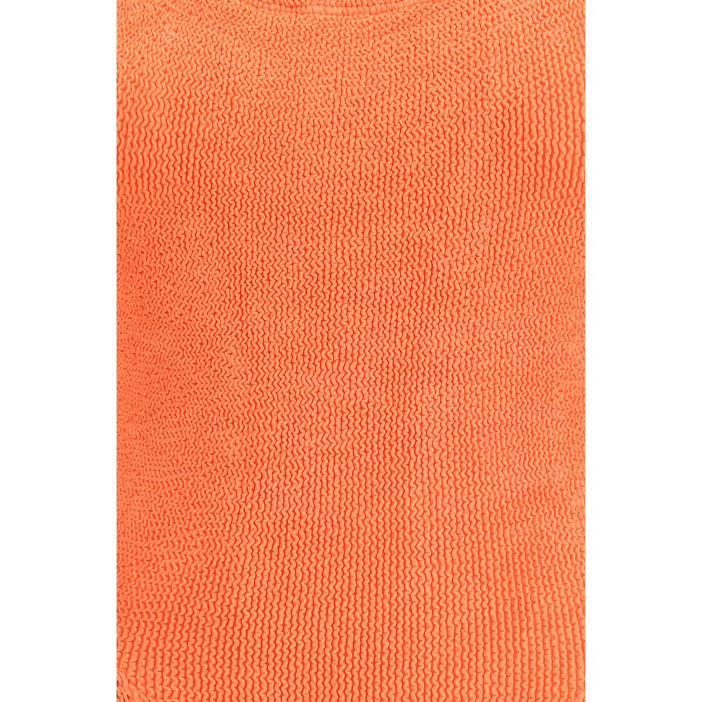 Hunza G Orange Polyester One-Piece Swimsuit