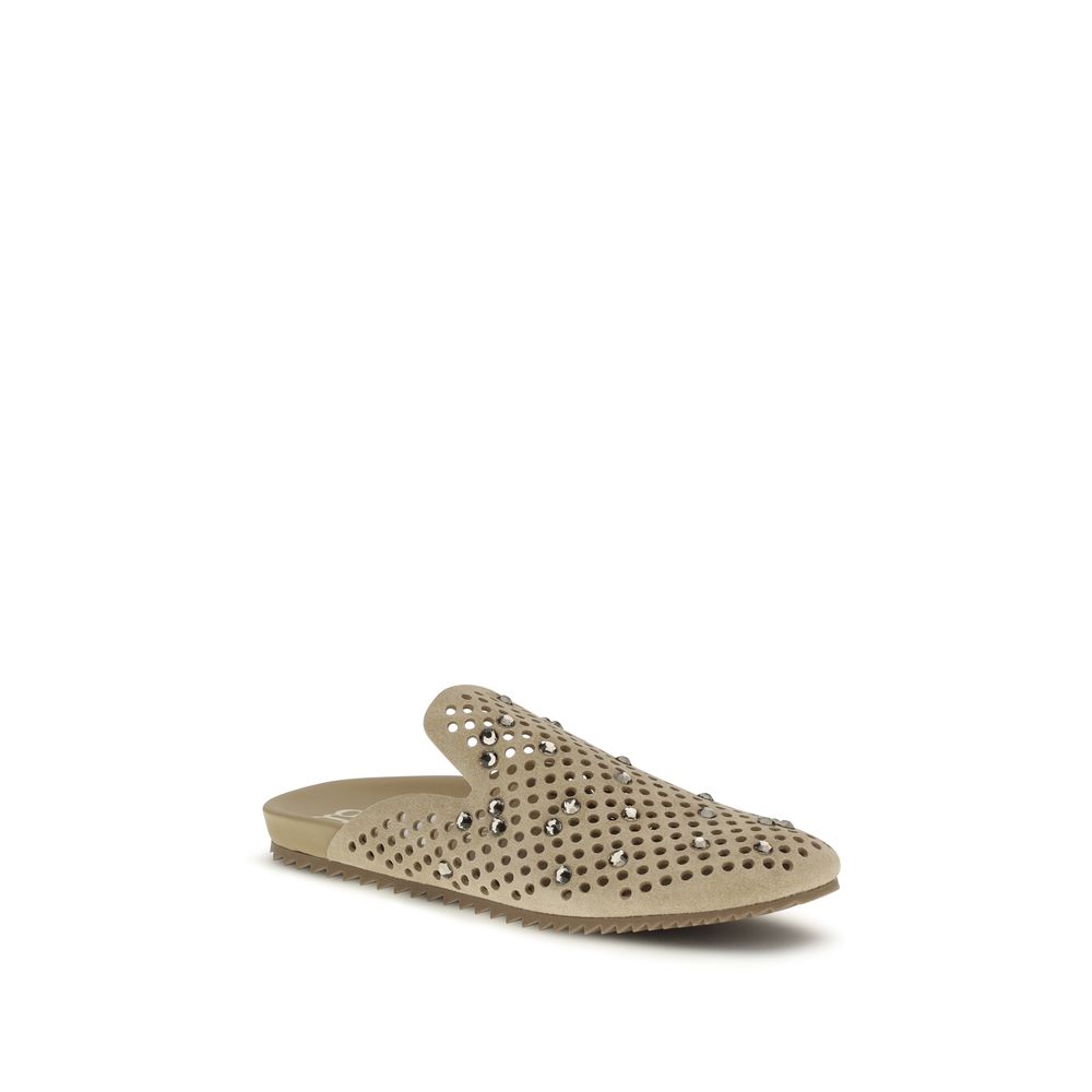 Pedro García Beige Calf Leather Bos Taurus Mules