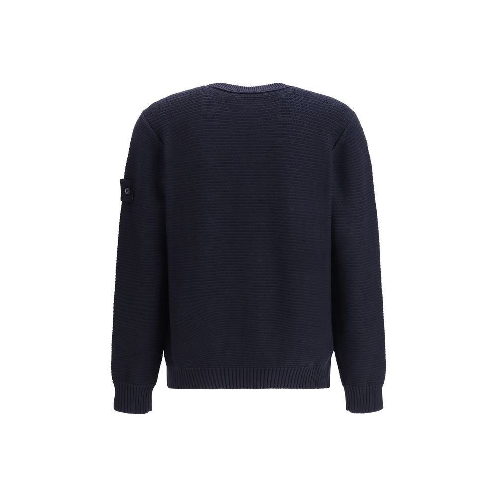 Stone Island Blue Cotton Sweatshirt