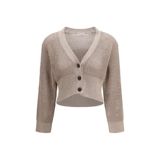 Brunello Cucinelli Beige Cotton Cardigan