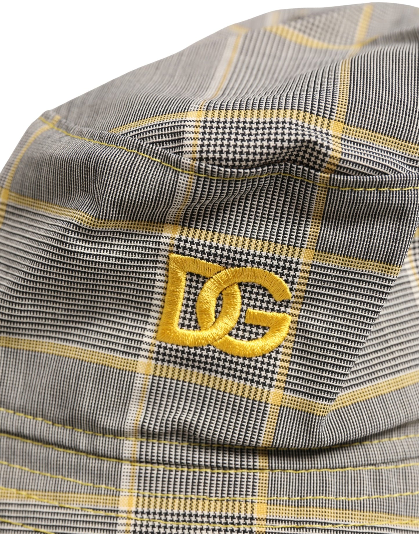 Dolce & Gabbana Men Gray Checkered Bucket Fisherman Capello Hat