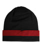 Dolce & Gabbana Black Cuffed "I'M THE ONLY PRINCE ROYAL" Beanie Hat