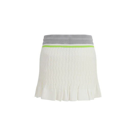 Casablanca White Cotton Mini Skirt