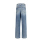 Haikure Blue Cotton Relaxed Fit Jeans