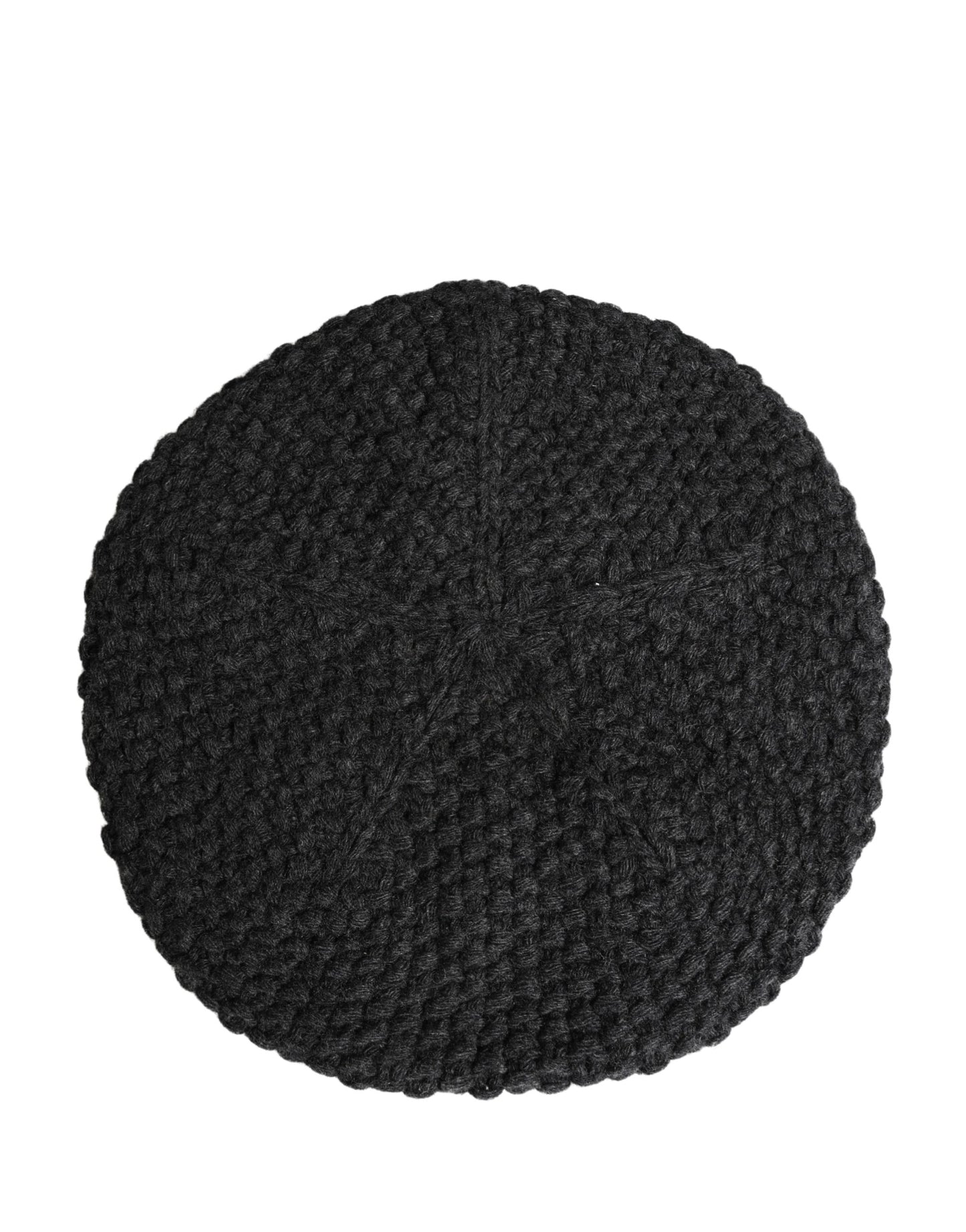 Dolce & Gabbana Black Virgin Wool Knitted Winter Beret Hat