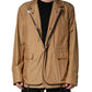Dolce & Gabbana Brown Single Breasted Layered Coat Jacket