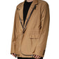 Dolce & Gabbana Brown Single Breasted Layered Coat Jacket