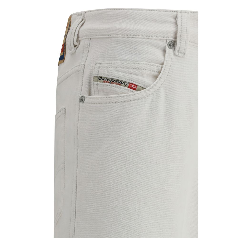 Diesel White Cotton Slim Fit Jeans