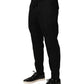 Dolce & Gabbana Black Cotton Skinny Men Jogger Trouser Pants