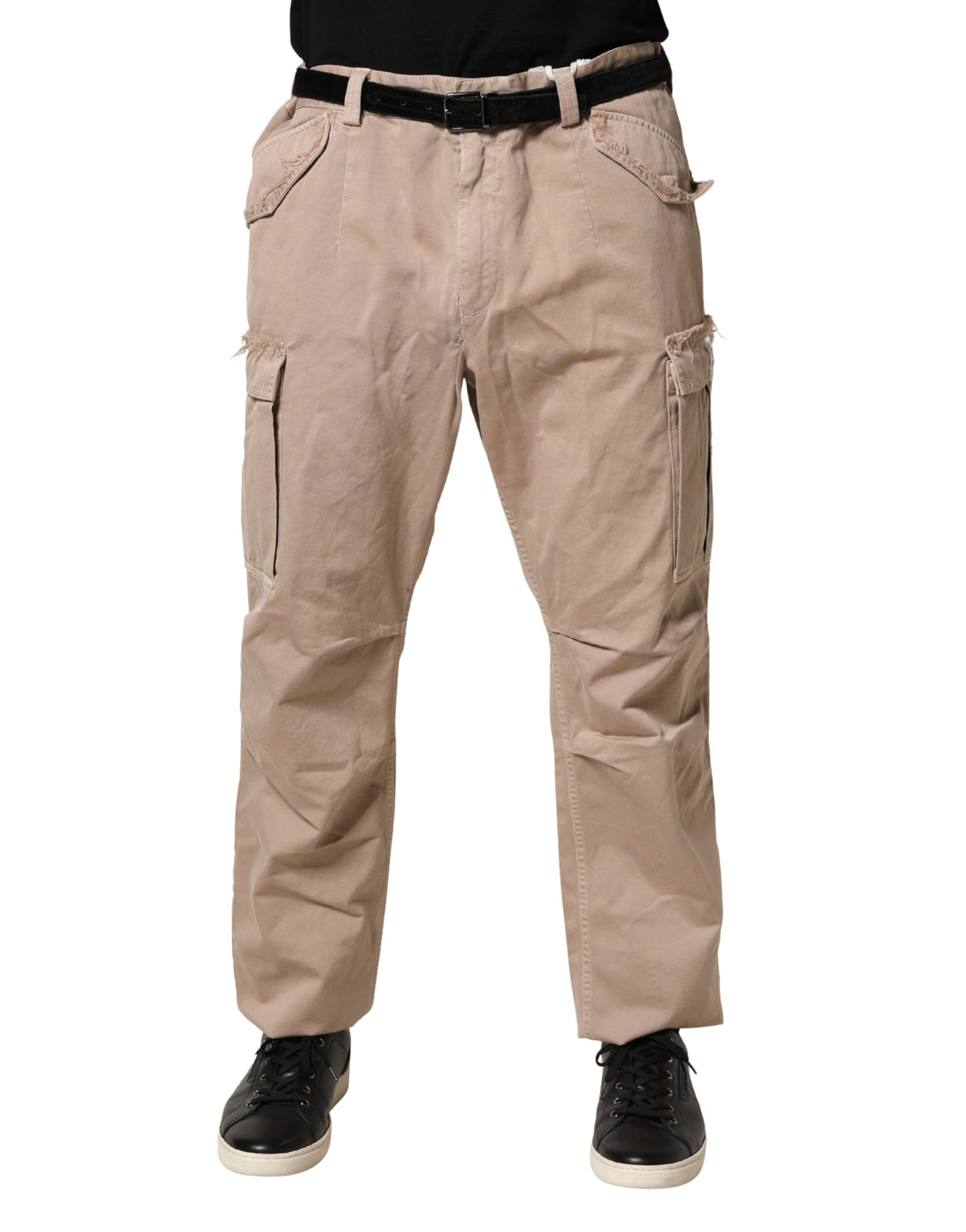 Dolce & Gabbana Beige Straight Cargo Chino Trouser Pants