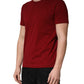 Dolce & Gabbana Maroon Cotton Crew Neck Short Sleeves T-shirt