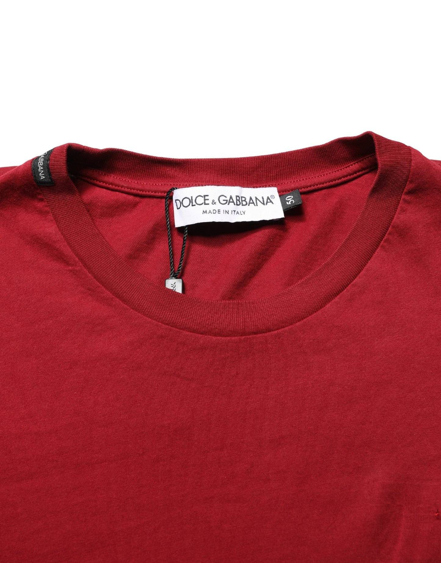 Dolce & Gabbana Maroon Cotton Crew Neck Short Sleeves T-shirt
