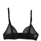 Dolce & Gabbana Black Logo Mania Sheer Soft Cup Bra Underwear