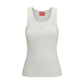 Diesel White Cotton Sleeveles T-Shirt