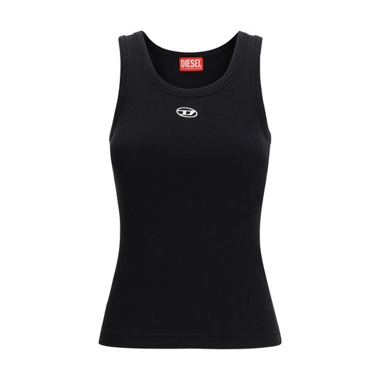 Diesel Black Cotton Tank Tops