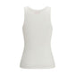 Diesel White Cotton Sleeveles T-Shirt