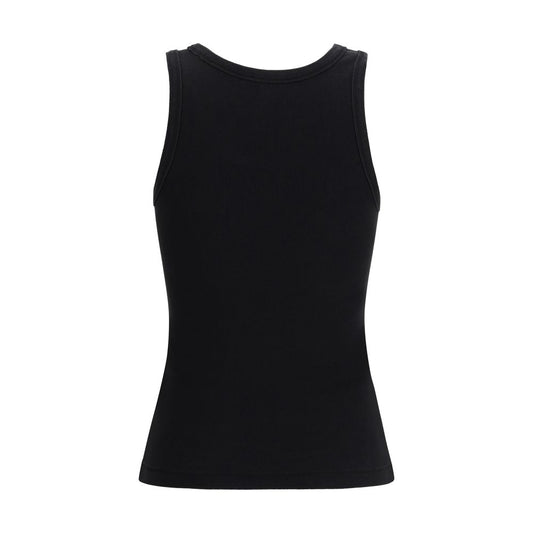 Diesel Black Cotton Tank Tops