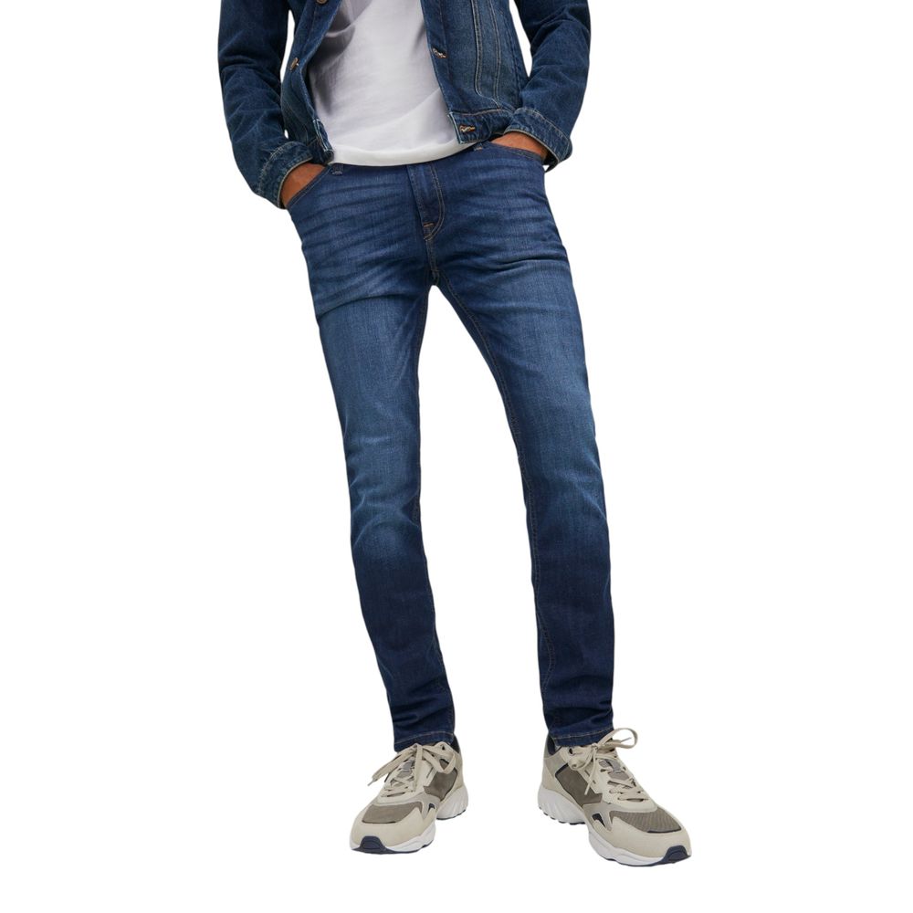Jack Jones Blue Cotton Skinny Jeans