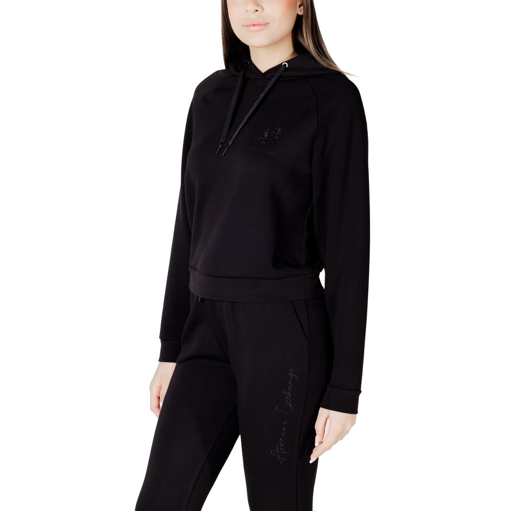 Armani Exchange Black Viscose Hoodie