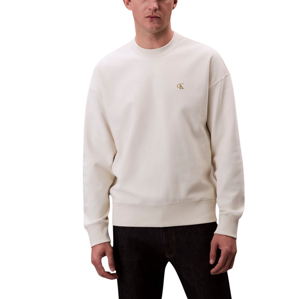 Calvin Klein Jeans White Cotton Sweatshirt