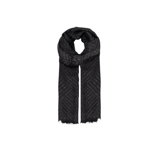 Armani Exchange Black Viscose Scarf