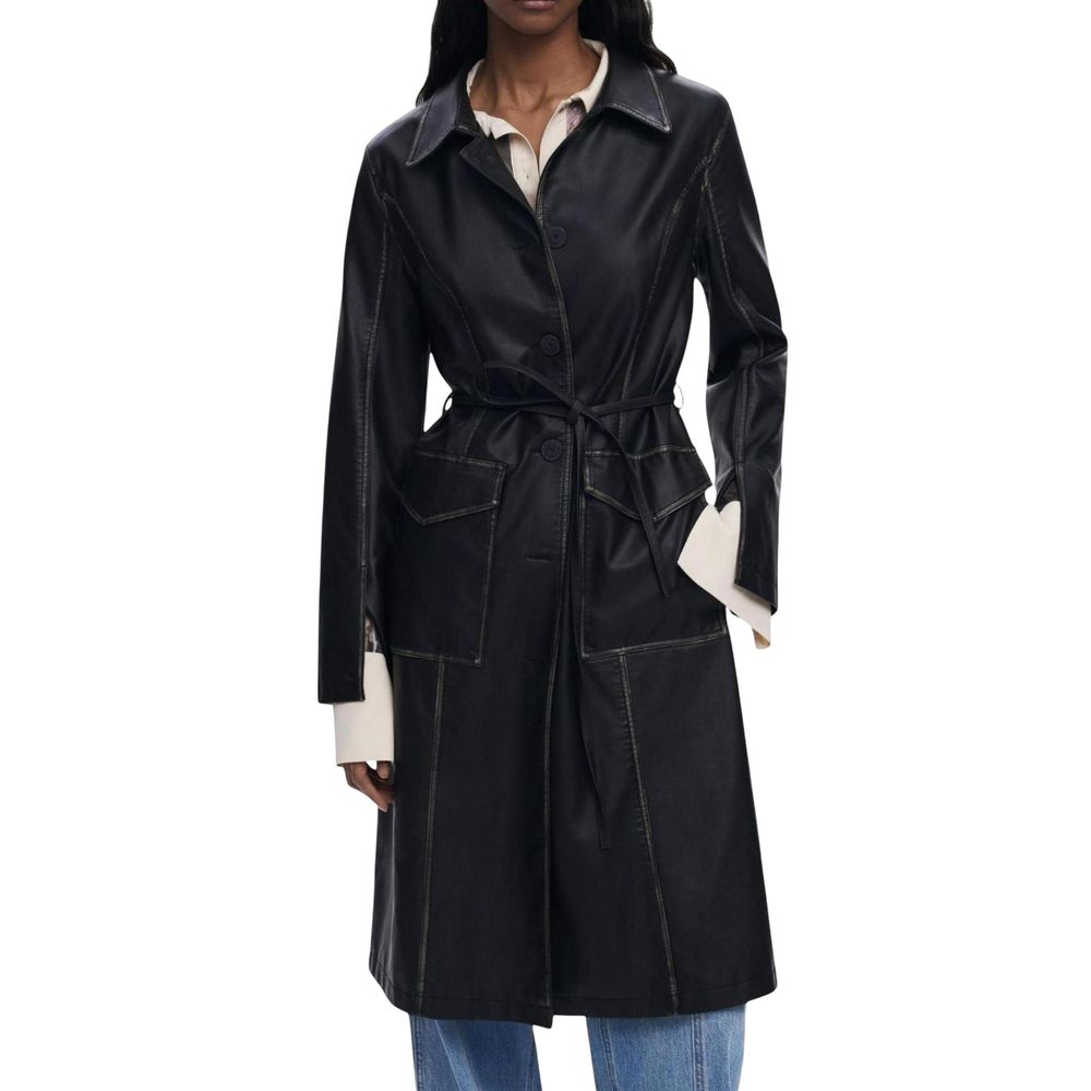 Desigual Black Polyethylene Coat