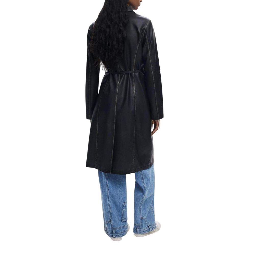 Desigual Black Polyethylene Coat
