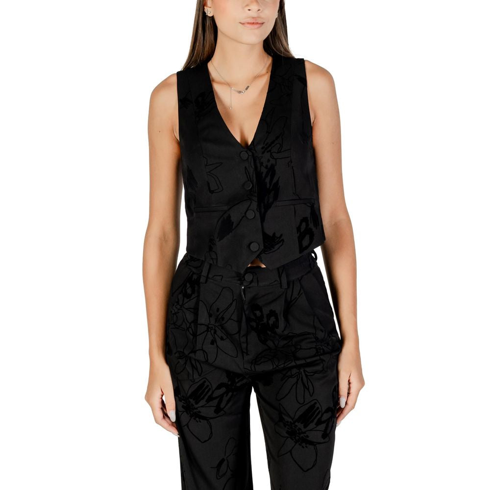 Desigual Black Polyester Waistcoat