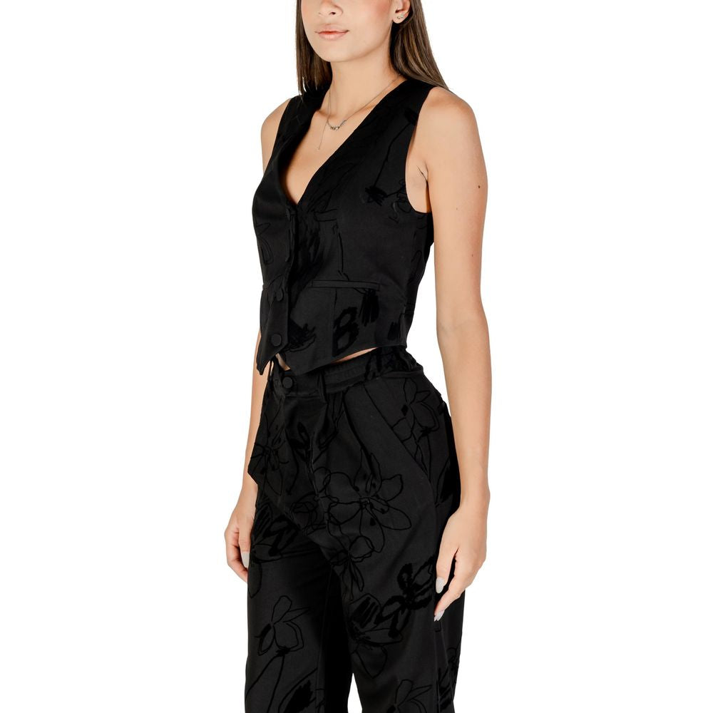 Desigual Black Polyester Waistcoat