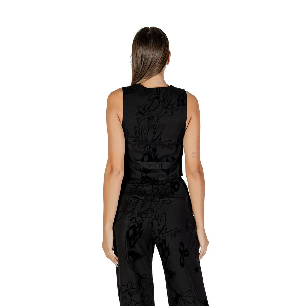 Desigual Black Polyester Waistcoat