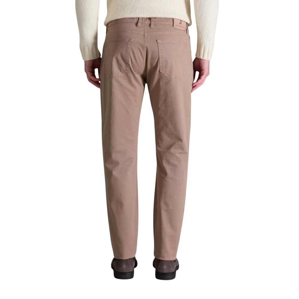 Jeckerson Beige Cotton Skinny Pants