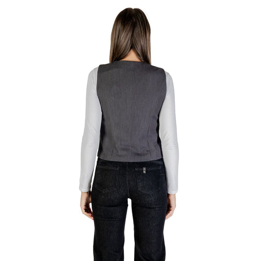 Only Gray Polyester Waistcoat