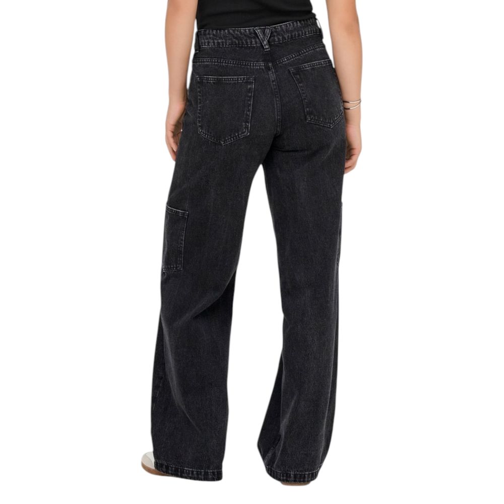 Only Black Cotton Relaxed Fit Jeans