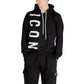 Icon Black Cotton Hoodie