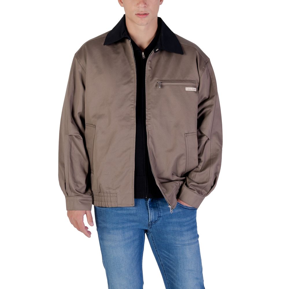 Calvin Klein Jeans Brown Cotton Bomber