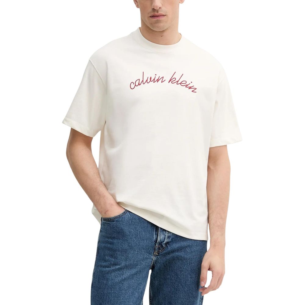 Calvin Klein Jeans White Cotton T-Shirt