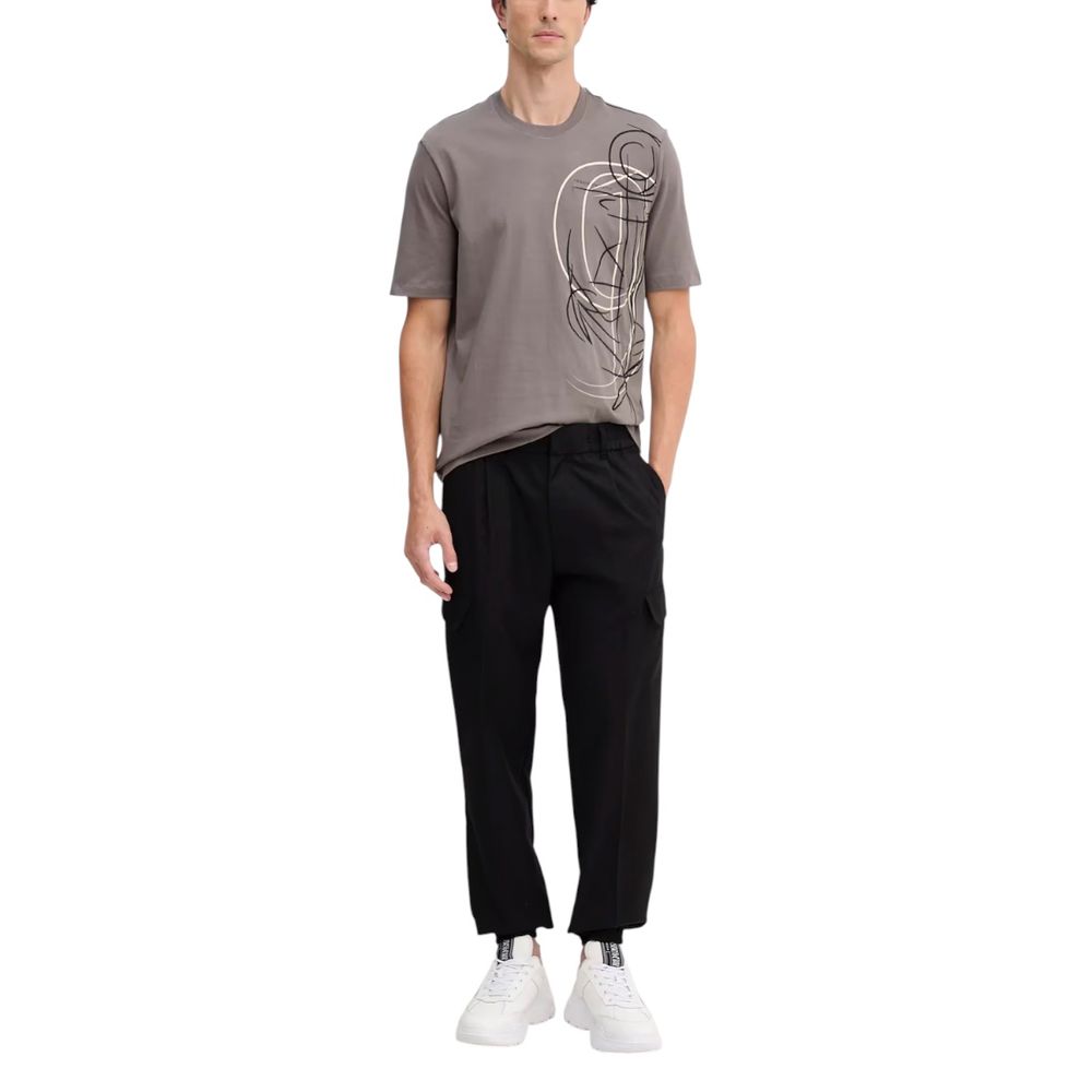 Armani Exchange Black Polyester Casual Pants