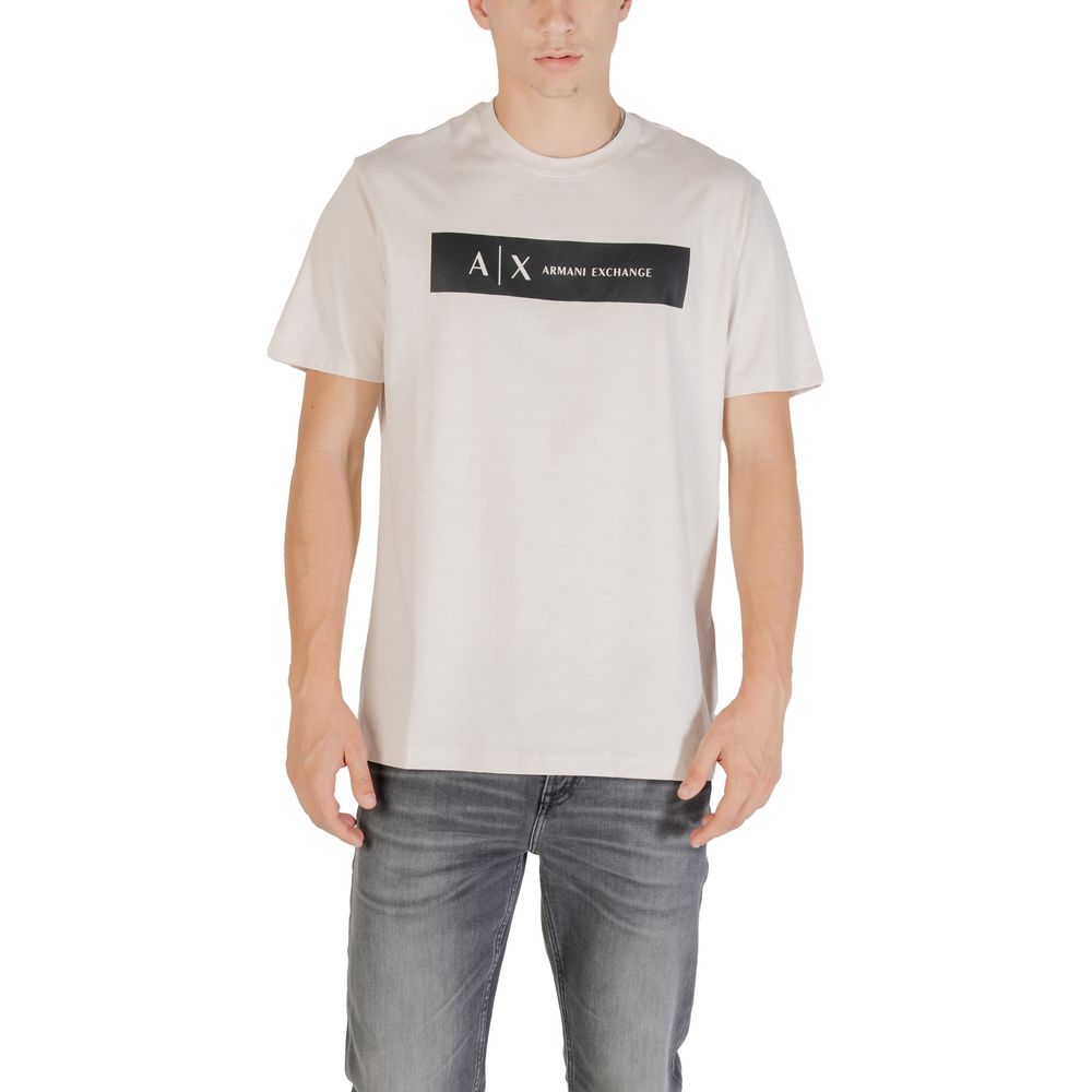 Armani Exchange Beige Cotton T-Shirt