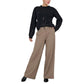 Jacqueline De Yong Brown Polyester Flared Pants
