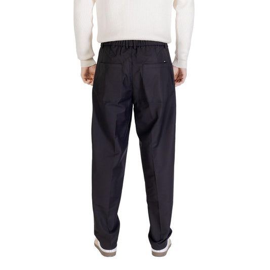 Gianni Lupo Black Cotton Casual Pants