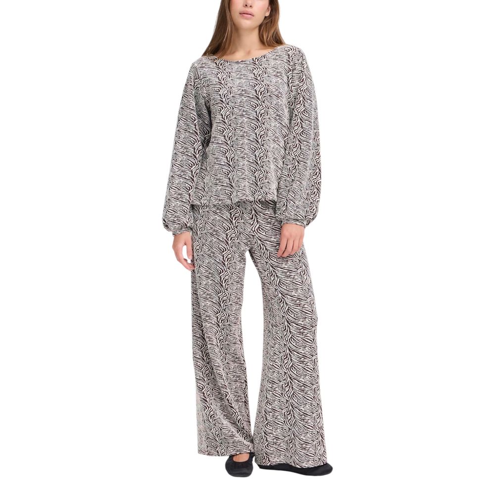 ICHI Brown Polyester Sweatshirt