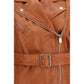 PINKO Brown Goatskin Sleveless Jacket