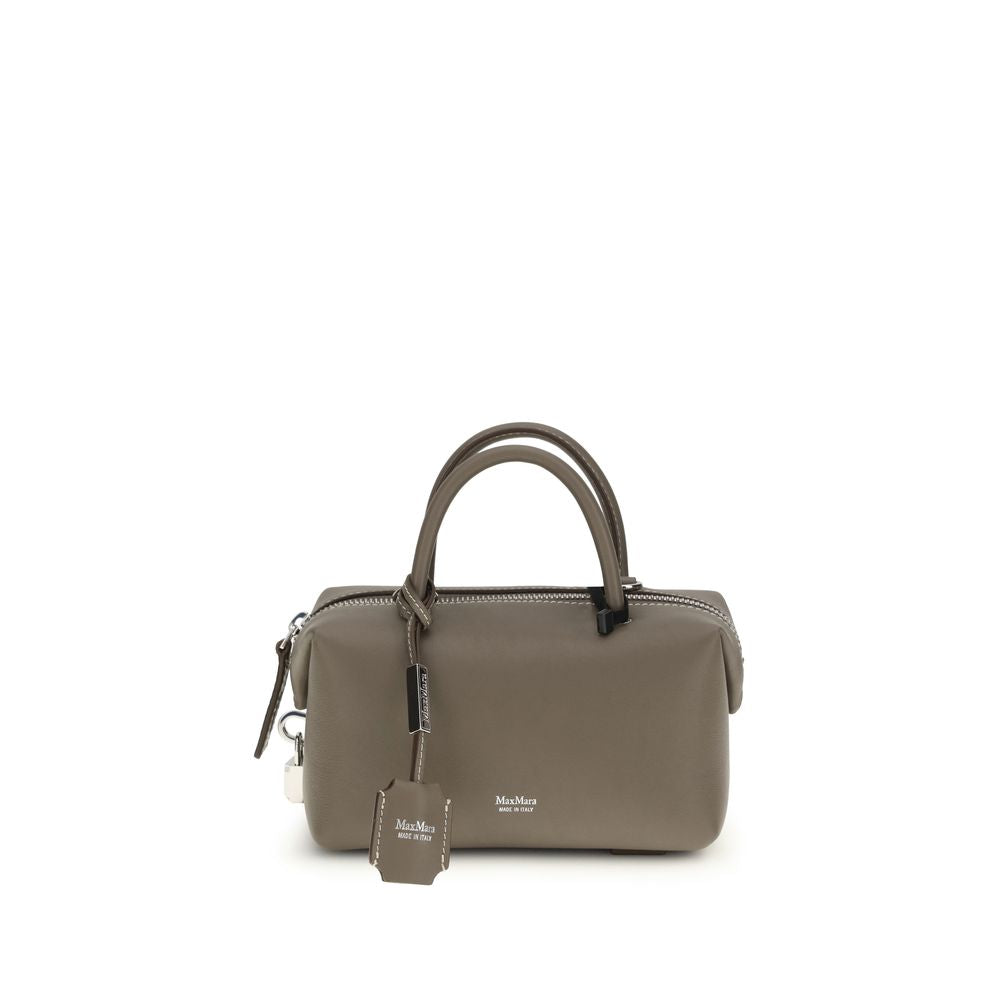 Max Mara Gray Calf Leather Bos Taurus Handbag