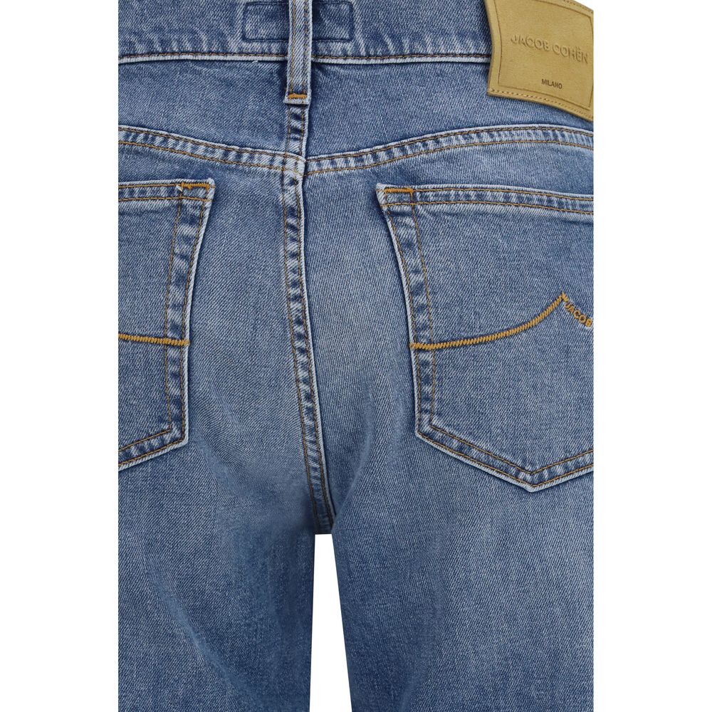 Jacob Cohen Blue Cotton Straight-Leg Jeans