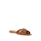 Saint Laurent Brown Calf Leather Bos Taurus Flat Sandals